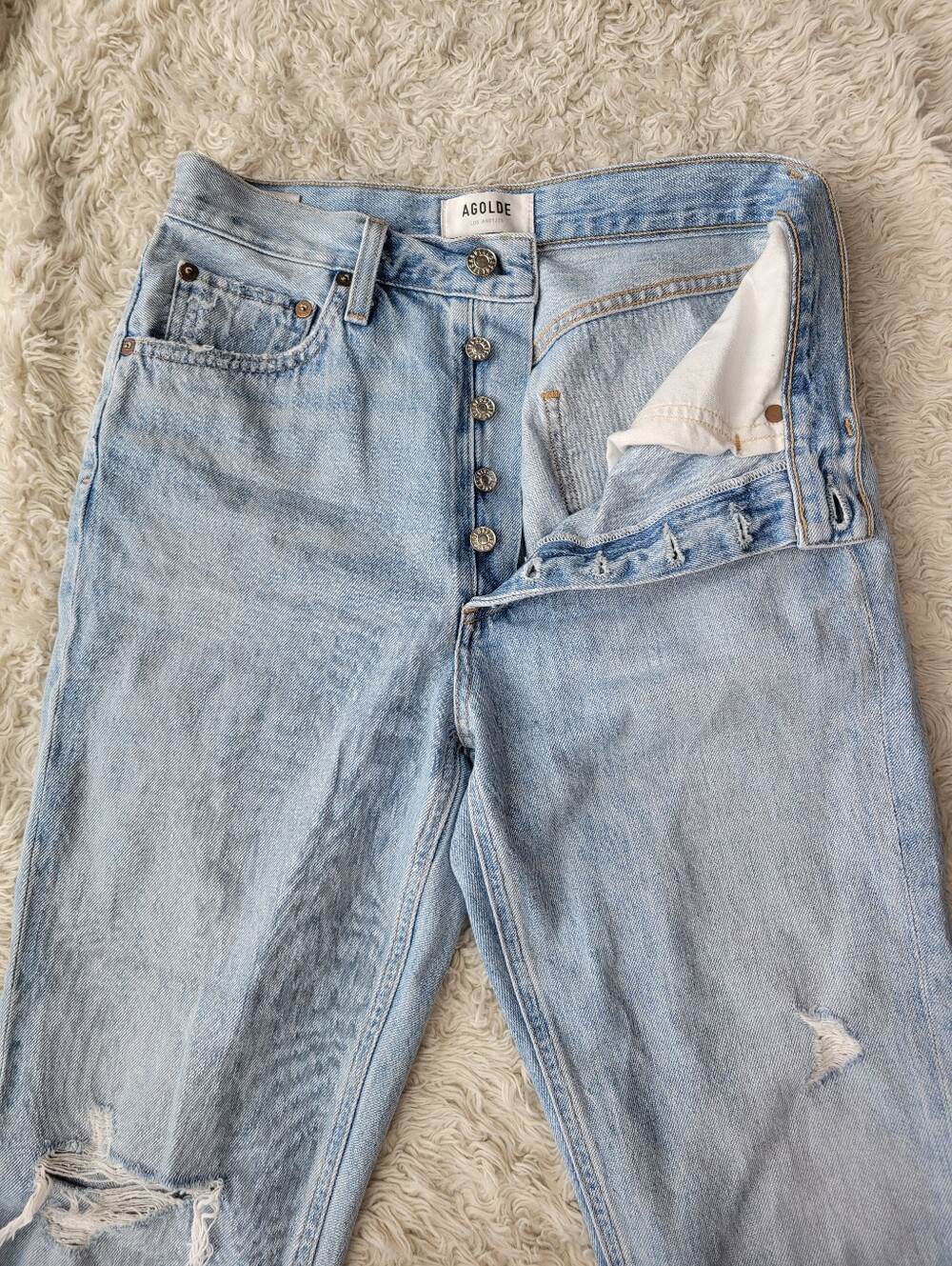 Agolde Riley High Rise Straight Crop Shatter Size 26 - Picture 5 of 9